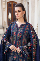 Maria B- 3 Piece - Dhanak Embroidered Suit- SRZ0098